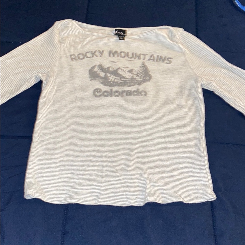 art class Rocky Mountains Long Sleeve Tee - White and Gray